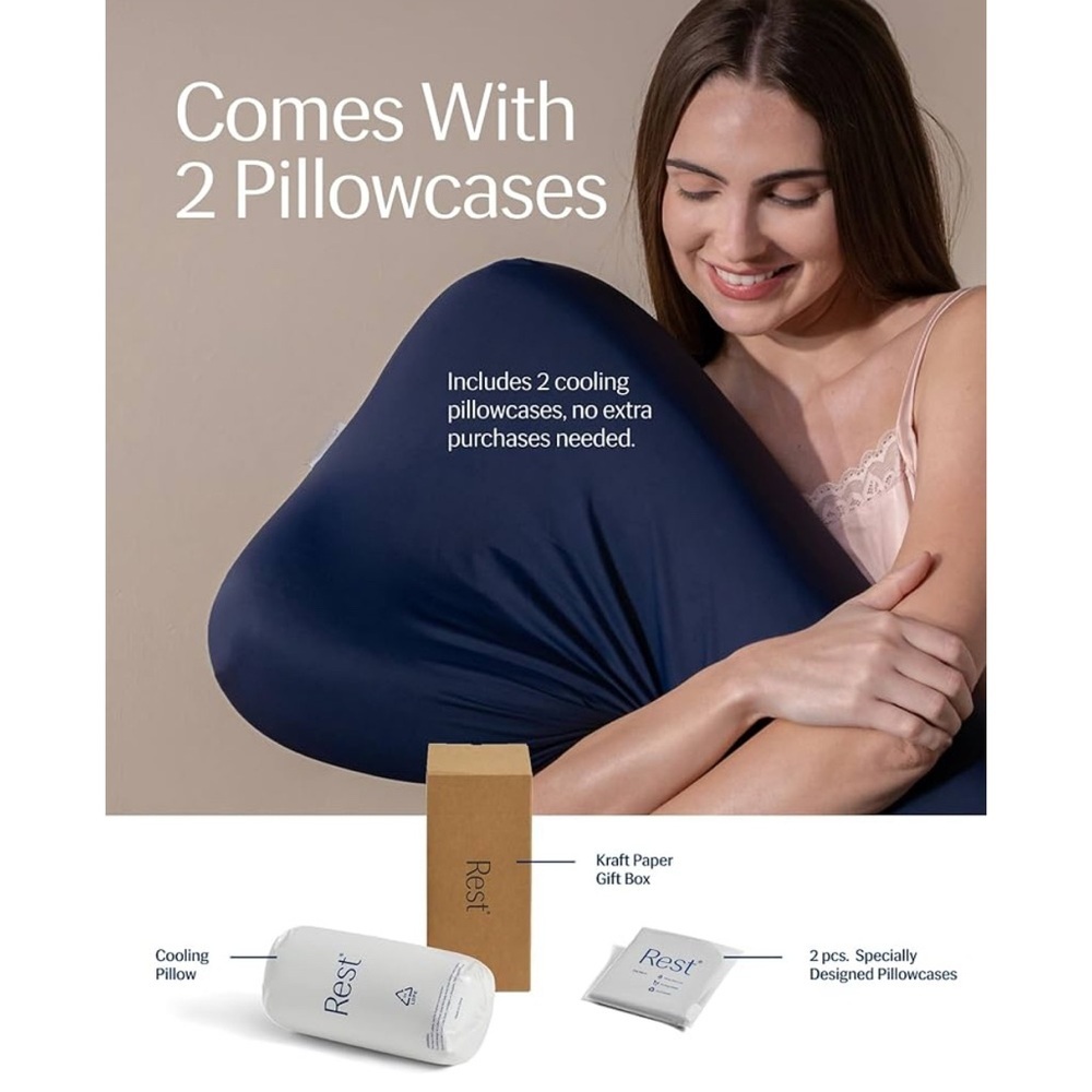 REST® Evercool® Cooling Pillow, Instant Cool-toTouch Shell Fabric Breathable 1pc - Picture 2 of 5